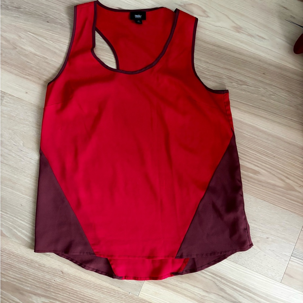 Red Top with Brown Trim